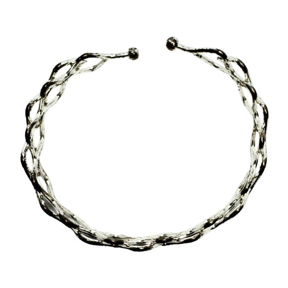 Quadruple Wave SS Bracelet Cuff - Picture 2 of 3